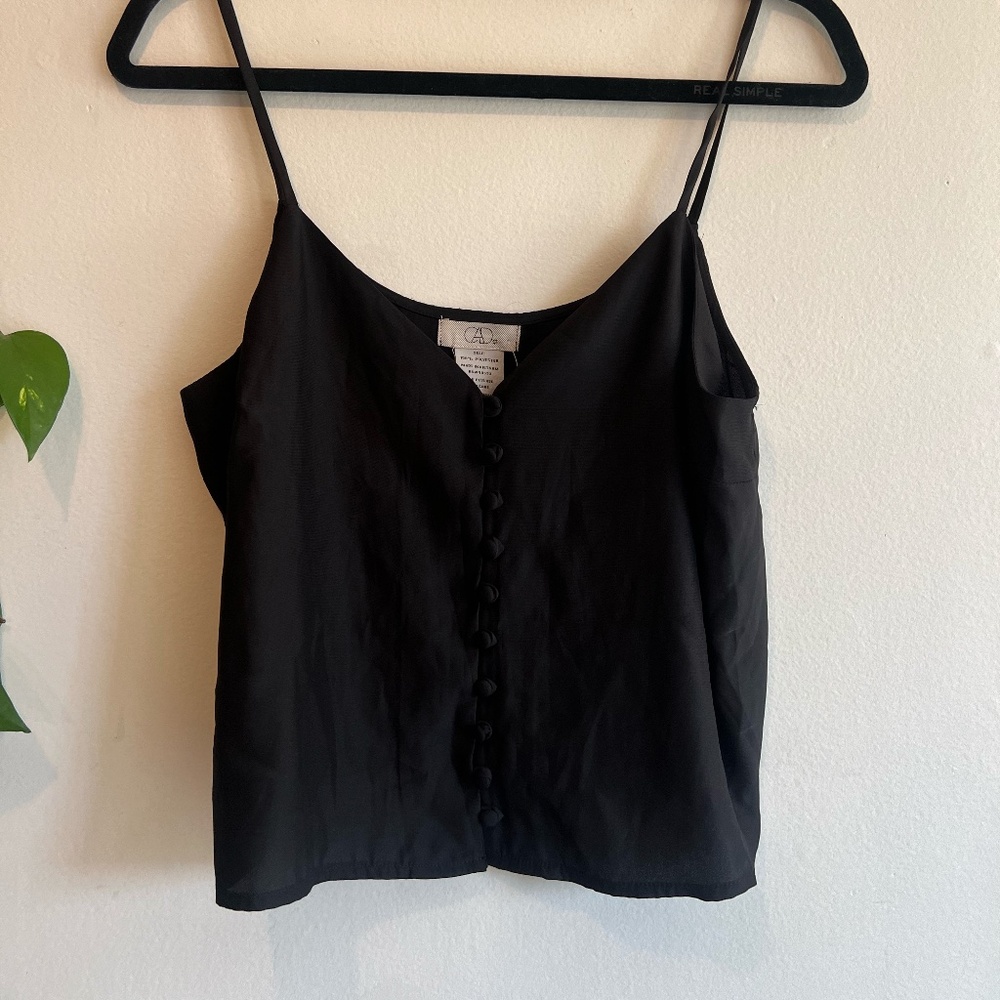 [NWT] Black Button Sleeveless Top